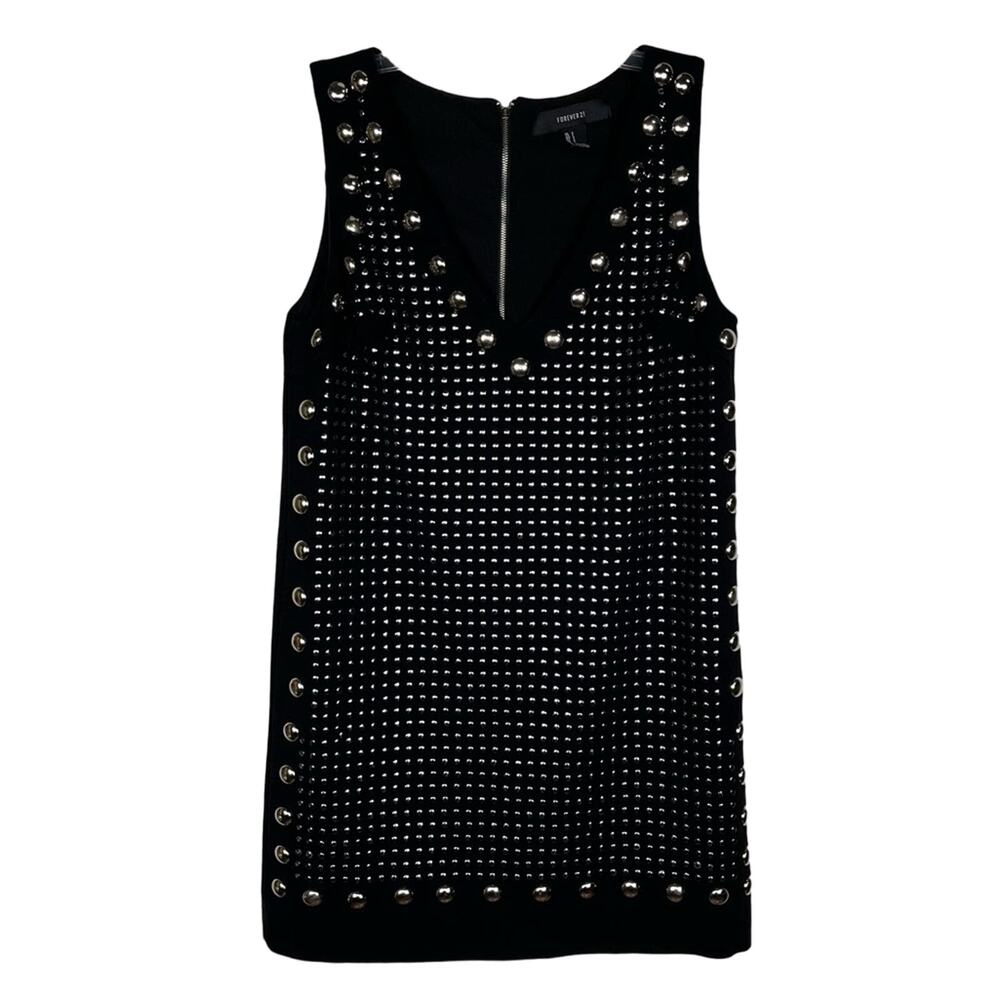 FOREVER 21 |‎ Little Black Dress Mini with Studs Sleeveless Sexy S